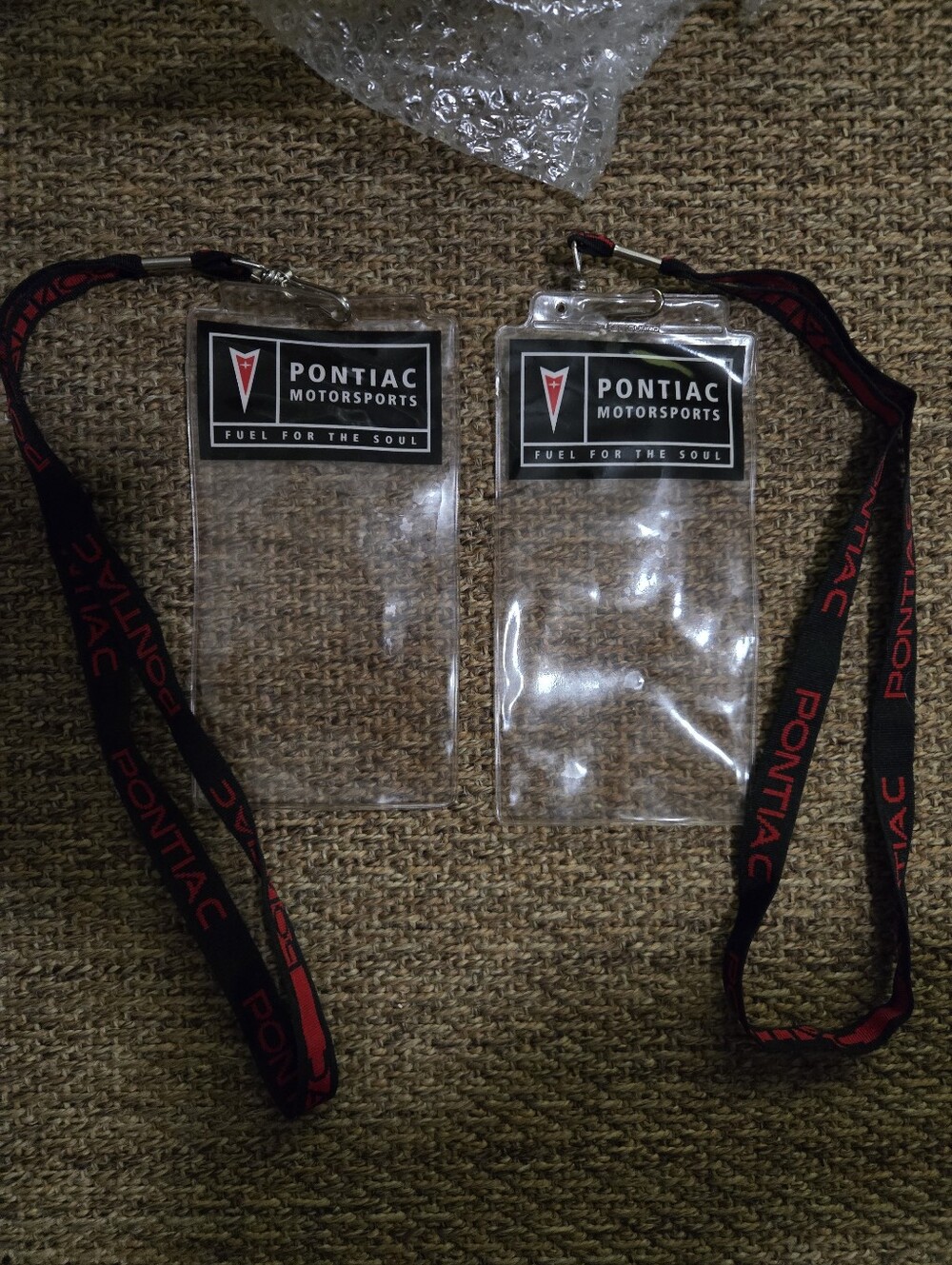 RARE Set of 2 PONTIAC MORTORSPORTS Lanyard + ID Credential Holder